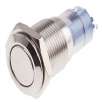 RS PRO,811-8382, 按钮开关, Φ16 mm开孔, 面板安装, 瞬时型操作, 白色LED, 单刀双掷, IP65, IP40 250 V 交流