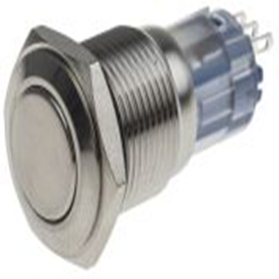 RS PRO,811-8389, 按钮开关, Φ16 mm开孔, 面板安装, 闭锁操作, 白色LED, 单刀双掷, IP65, IP40 250 V 交流