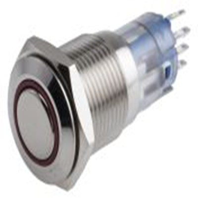 RS PRO,811-8409, 照明 按钮开关, Φ16 mm开孔, 面板安装, 闭锁操作, 红色LED, 单刀双掷, IP65, IP40 250 V 交流