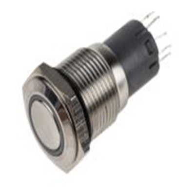 RS PRO,811-8415, 照明 按钮开关, Φ16 mm开孔, 面板安装, 闭锁操作, 白色LED, 单刀双掷, IP65, IP40 250 V 交流