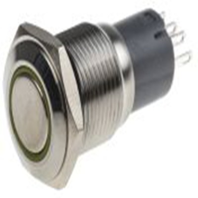RS PRO,811-8421, 照明 按钮开关, Φ16 mm开孔, 面板安装, 闭锁操作, 黄色LED, 单刀双掷, IP65, IP40 250 V 交流