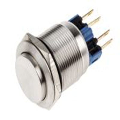 RS PRO,811-8474, 按钮开关, Φ22 mm开孔, 面板安装, 闭锁操作, 白色LED, 单刀双掷, IP65, IP40 250 V 交流