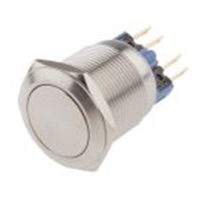 RS PRO,811-8477, 按钮开关, Φ22 mm开孔, 面板安装, 闭锁操作, 白色LED, 单刀双掷, IP65, IP40 250 V 交流