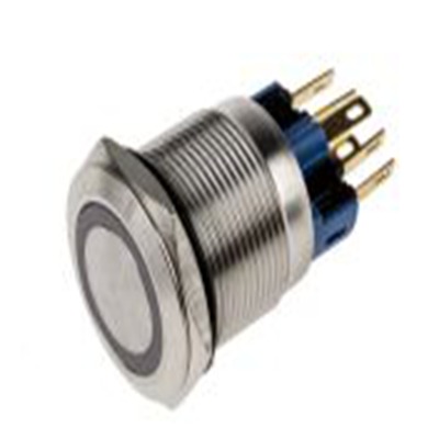 RS PRO,811-8528, 照明 按钮开关, Φ22 mm开孔, 面板安装, 闭锁操作, 黄色LED, 单刀双掷, IP65, IP40 250 V 交流