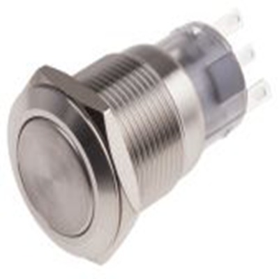 RS PRO,811-8575, 按钮开关, Φ19 mm开孔, 面板安装, 闭锁操作, 白色LED, 单刀双掷, IP65, IP40 250 V 交流