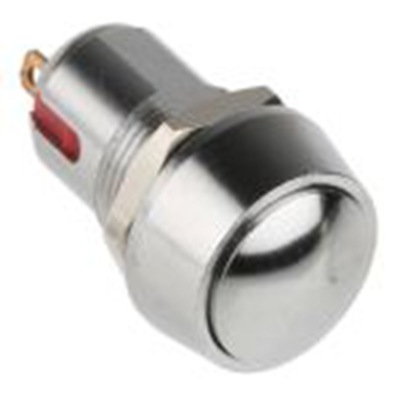 RS PRO,820-0602, 按钮开关, PCB安装, 瞬时型操作, 白色LED, 单刀单掷, IP40 24 V dc 125 V 交流