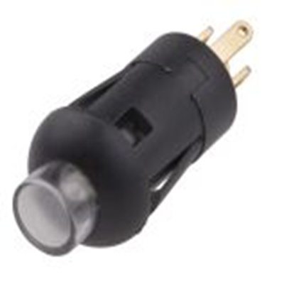 RS PRO,820-7527P, 照明 微型按钮开关, Φ8 mm开孔, PCB安装, 瞬时型操作, 白色LED, 单刀单掷 30 V dc