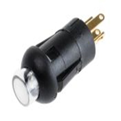 RS PRO,820-7546P, 照明 微型按钮开关, Φ8 mm开孔, PCB安装, 瞬时型操作, 蓝色, 绿色LED, 单刀单掷 30 V dc 30 V 交流