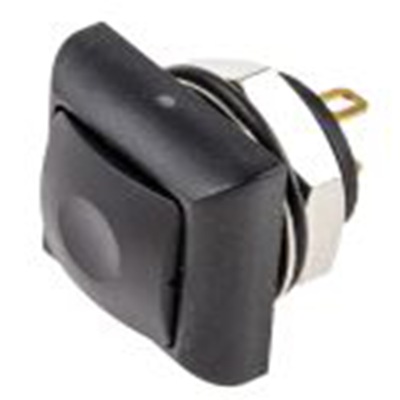 RS PRO,820-7574P, 按钮开关, Φ13.6 mm开孔, PCB安装, 瞬时型操作, 黑色LED, 单刀单掷, IP40 50 V dc 32 V 交流