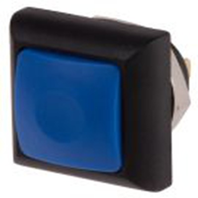 RS PRO,820-7580P, 按钮开关, Φ13.6 mm开孔, PCB安装, 瞬时型操作, 蓝色LED, 单刀单掷, IP40 50 V dc 125 V 交流
