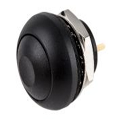 RS PRO,820-7596P, 微型按钮开关, Φ13.6 mm开孔, PCB安装, 瞬时型操作, 黑色LED, 单刀单掷, IP40 50 V dc 32 V 交流