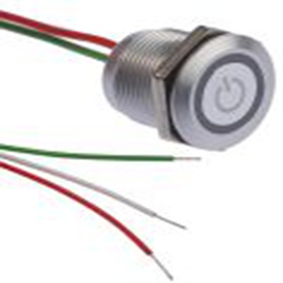 RS PRO,823-2731P, 电容式 触摸开关, 红色, 绿色LED 照明, 30V dc, 1.5 A, 否, 黄铜触点, 闭锁, IP68