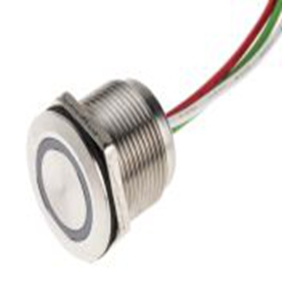 RS PRO,823-2757P, 电容式 触摸开关, 蓝色LED 照明, 30V dc, 1.5 A, 常闭, 黄铜触点, 闭锁, IP68