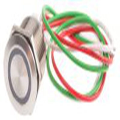 RS PRO,823-2775, 电容式 触摸开关, 绿色LED 照明, 30V dc, 1.5 A, 否, 黄铜触点, 闭锁, IP68