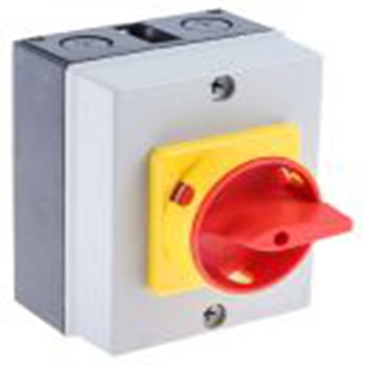 RS PRO,860-9529, 3 隔离开关, 3极, 面板安装 25 A, IP65 11 kW, 红色把手