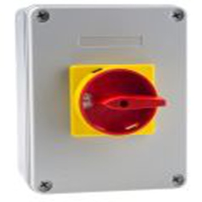 RS PRO,860-9539, 3 隔离开关, 3极, 面板安装 63 A, IP65 18.5 kW, 红色把手
