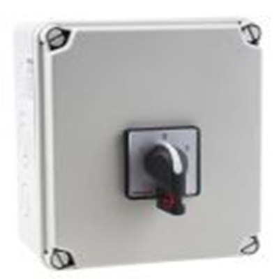 RS PRO,860-9551, 1 隔离开关, 2极, 面板安装 40 A, IP65 37 kW, 黑色把手