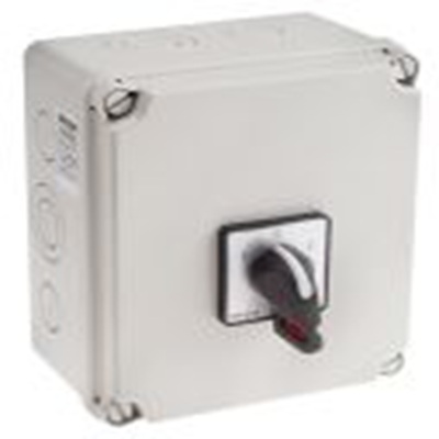 RS PRO,860-9554, 3 隔离开关, 2极, 面板安装 25 A, IP65 37 kW, 黑色把手