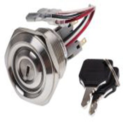 RS PRO,877-1915, 2档 钥匙开关, 双刀双掷, 5 A触点, 焊接端子, IP40, AV13L系列