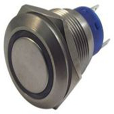 RS PRO,111-5814, 照明 按钮开关, Φ19.2 mm开孔, 面板安装, 瞬时型操作, 红色LED, 双刀双掷, IP40 12 V dc 250 V 交流
