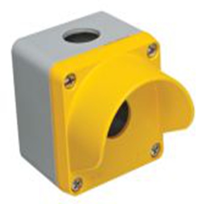 RS PRO,136-8581,1孔 按钮盒, Φ22.5 mm孔径, 黄色 压铸铝外壳, IP65, 最高-25 °C, 72 mm x 57 mm x 57 mm
