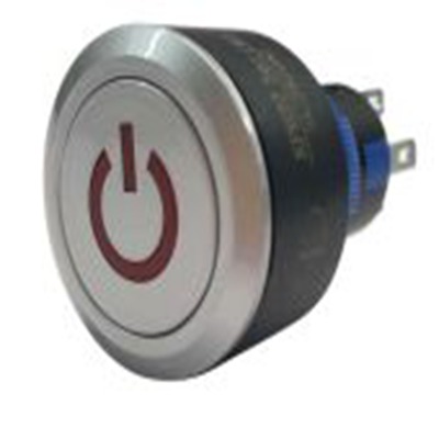 RS PRO,175-8971, 照明 按钮开关, Φ22.2 mm开孔, 面板安装, 瞬时型操作, 红色LED, 单刀双掷, IP65 36 V dc 250 V 交流, KPB22系列