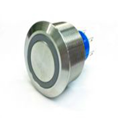 RS PRO,175-9671, 照明 按钮开关, Φ25.2 mm开孔, 面板安装, 瞬时型操作, 白色LED, 双刀双掷, IP40 36 V dc 250 V 交流, MPB22系列