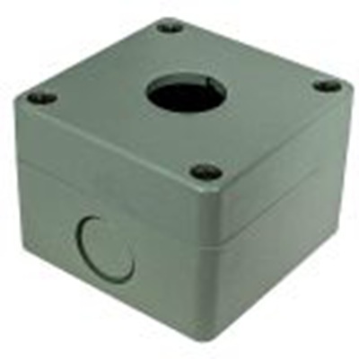 RS PRO,194-7458,1孔 按钮盒, Φ22 mm孔径, 灰色 ABS外壳, IP65, 最高-25 °C, 70 mm x 74 mm x 74 mm, CCS系列