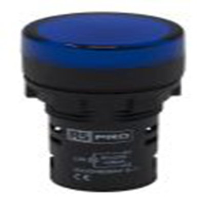 RS PRO,791-8585, 蓝色 圆形 指示灯, Φ22 mm开孔, LED, 12 V ac/dc, 20 mA, 聚碳酸脂主体, 面板安装, IP65 LEDtec系列