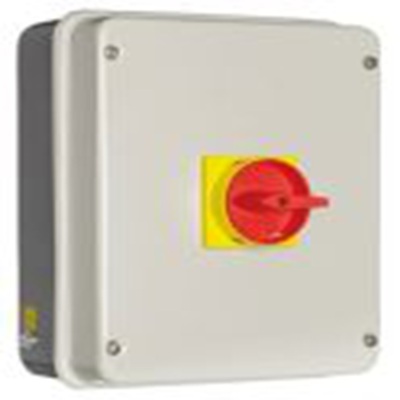 RS PRO,773-8020, 3 隔离开关, 4极, 面板安装 25 A, IP54 11 kW, 红色把手