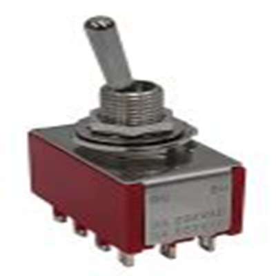 RS PRO,186-262, 扳钮开关, 四刀双掷, 接通 -（接通）操作, 5 A 28 V dc, 面板安装, 焊片端子