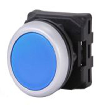 RS PRO,188-1122, 蓝色 圆形 按钮头, Φ22 mm开孔, Φ30.2 mm按钮, 弹簧复位, IP65, RSEG系列