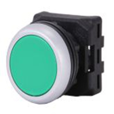RS PRO,188-1124, 绿色 圆形 按钮头, Φ22 mm开孔, Φ30.2 mm按钮, 弹簧复位, IP65, RSEG系列