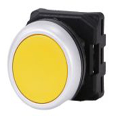 RS PRO,188-1126, 黄色 圆形 按钮头, Φ22 mm开孔, Φ30.2 mm按钮, 弹簧复位, IP65, RSEG系列