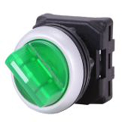 RS PRO,188-1156, 2档 照明 选择器开关头, Φ22 mm开孔 绿色, 闭锁, IP65