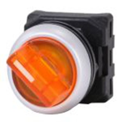 RS PRO,188-1160, 2档 照明 选择器开关头, Φ22 mm开孔 琥珀色, 闭锁, IP65