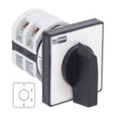 RS PRO,208-3904,4档, 60 ° 16 A, 单相, 旋钮执行器, IP20