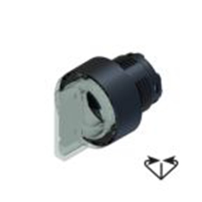 RS PRO,238-3938, 钥匙开关头, Φ22.5 mm开孔, 3档位, 弹簧复位操作, IP65