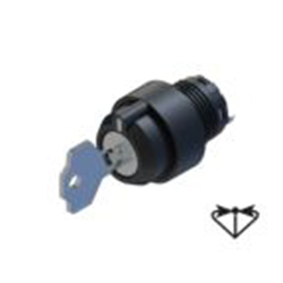 RS PRO,238-3949, 钥匙开关头, Φ22.5 mm开孔, 3档位, 弹簧复位操作, IP65