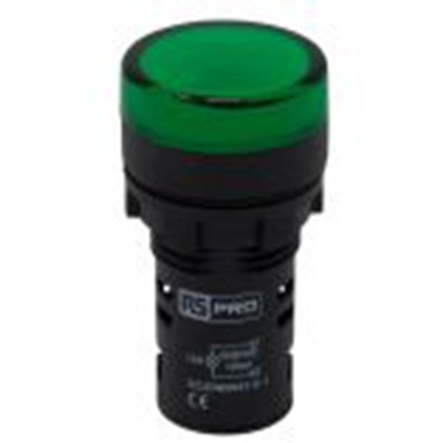 RS PRO,271-7483, 绿色 圆形 指示灯, Φ22 mm开孔, LED, 110 V ac/dc, 面板安装, IP65