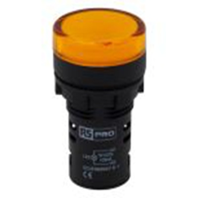 RS PRO,271-7492, 黄色 圆形 指示灯, Φ22 mm开孔, LED, 12 V ac/dc, 面板安装, IP65