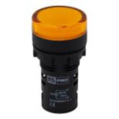 RS PRO,271-7495, 黄色 圆形 指示灯, Φ22 mm开孔, LED, 230 V ac, 面板安装, IP65