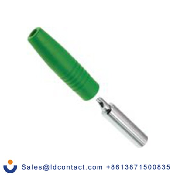 RS PRO,208-0248,4 mm, 母插 香蕉插座, 绿色, 30V, 焊接式, 35 mm长, 镀镍