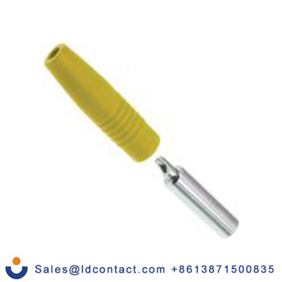 RS PRO,208-0249,4 mm, 母插 香蕉插座, 黄色, 30 V, 焊接式, 35 mm长, 镀镍