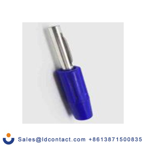 RS PRO,212-1219,, 公 香蕉插头, 蓝色, 50 V, 焊接式, 43.8 mm长, 镀银色