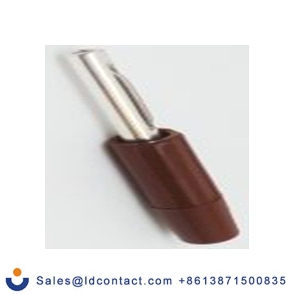 RS PRO,212-1220,, 公 香蕉插头, 棕色, 50 V, 焊接式, 43.8 mm长, 镀银色