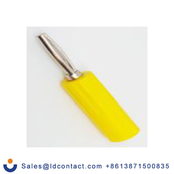 RS PRO,212-1241,, 公 香蕉插头, 黄色, 50 V, 螺钉式, 49.8 mm长, 镀镍